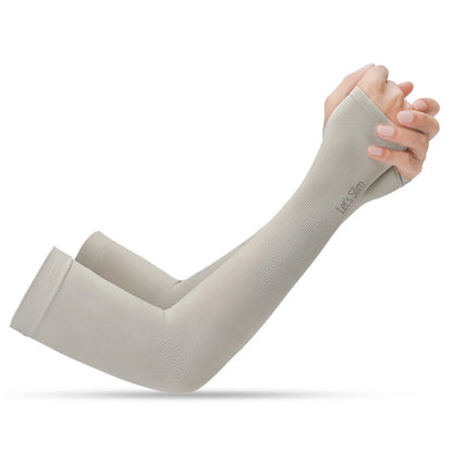 Summer Sun Protection Sleeves Men Women Ice Silk Cycling Driving Cool Arm Warmers Elastic Anti-Sunburn Outdoor Hiking Arm Cover