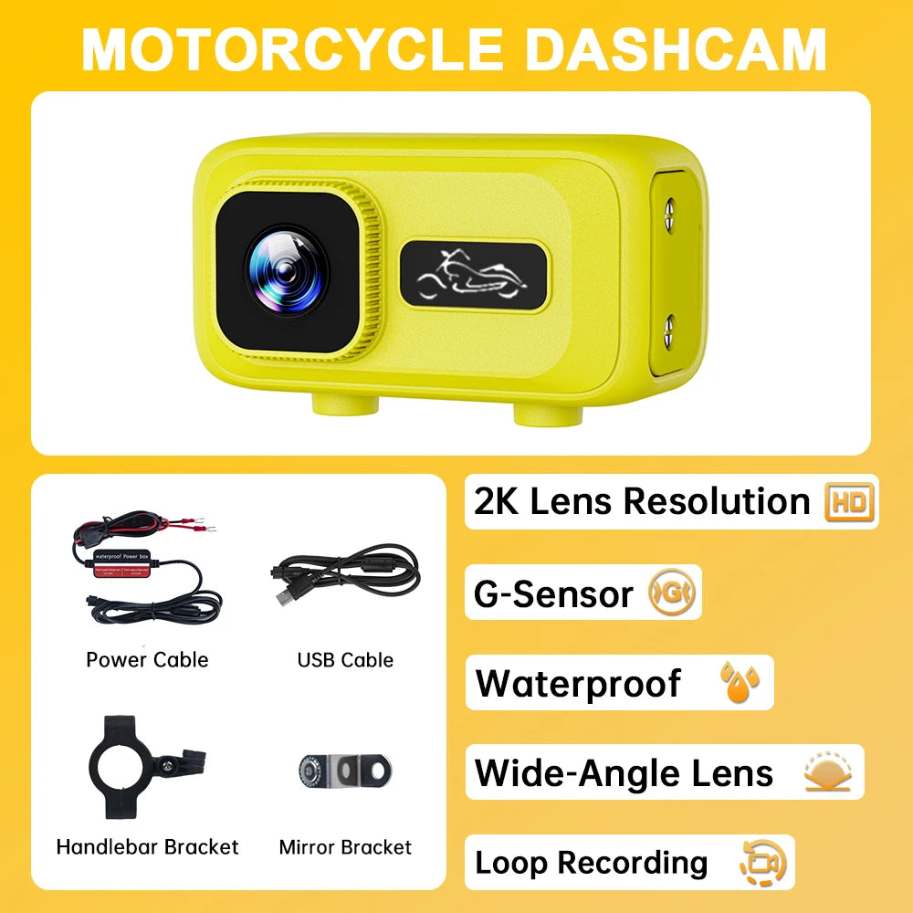 2K Motorcycle Dash Cam CSMT100 with WiFi APP IP65 Waterproof