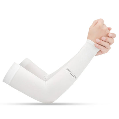 Summer Sun Protection Sleeves Men Women Ice Silk Cycling Driving Cool Arm Warmers Elastic Anti-Sunburn Outdoor Hiking Arm Cover