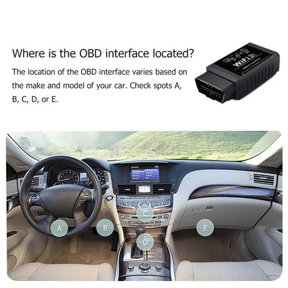 Popular ELM327 WiFi OBD2 Diagnostic Scanner V1.5 Car Code Reader Check Engine Fault Detector Tool for Android iOS PC Vehicles
