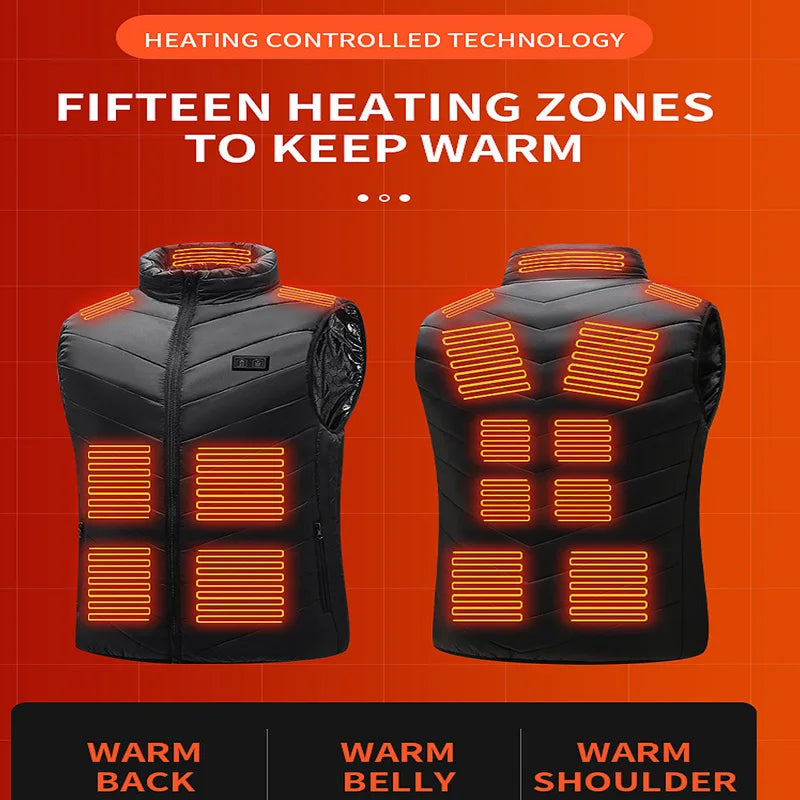 21-Zone USB Heated Vest with Graphene Heating