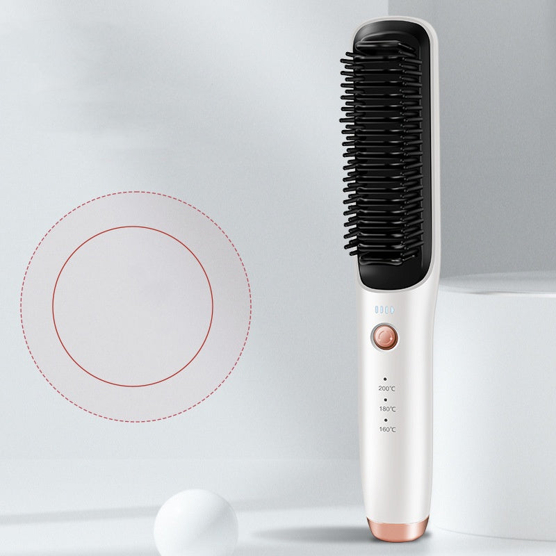 Dual-Purpose Wireless Hair Styler with Straightening and Curling