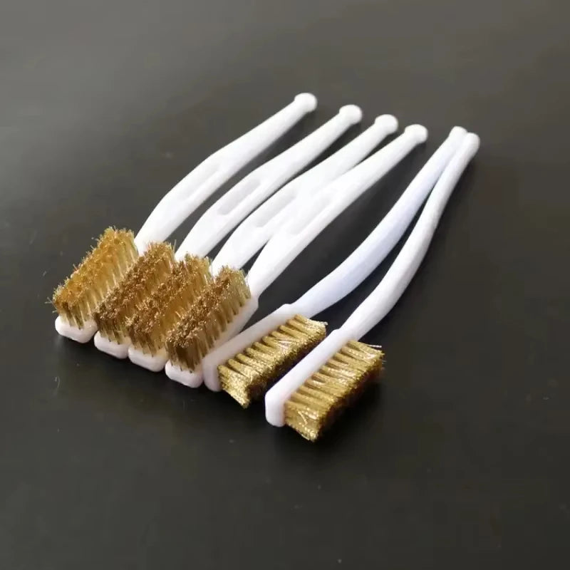 1/3/5pcs Mini Brass Wire Brush Set for Paint & Rust Removal Industrial Metal Polishing Burr Cleaning Tool