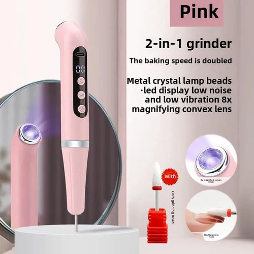 Two-In-One Portable Manicure Pedicure Kit USB Rechargeable