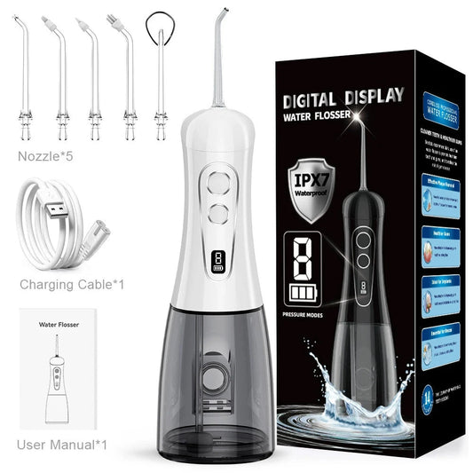 Portable Oral Irrigator Water Flosser Rechargeable 8 Modes Dental
