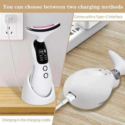 Neck Facial Massager Face Sculpting Tool with Rechargeable Base