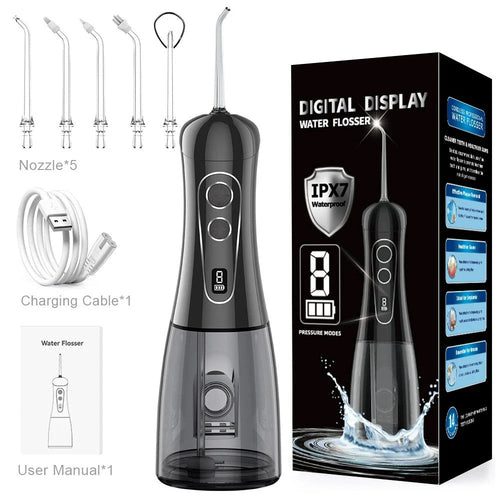 Portable Oral Irrigator Water Flosser Rechargeable 8 Modes Dental