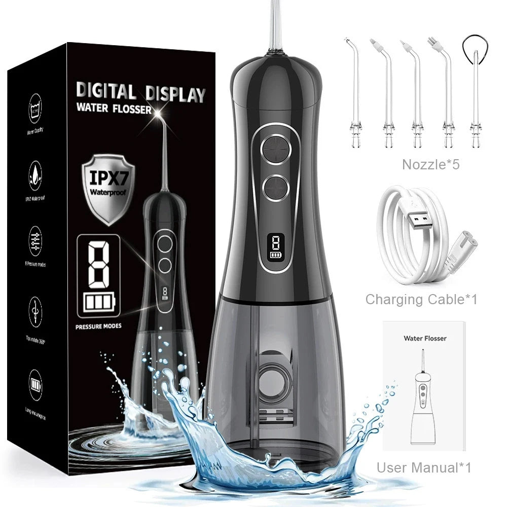 Portable Oral Irrigator Water Flosser Rechargeable 8 Modes Dental