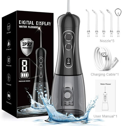 Portable Oral Irrigator Water Flosser Rechargeable 8 Modes Dental
