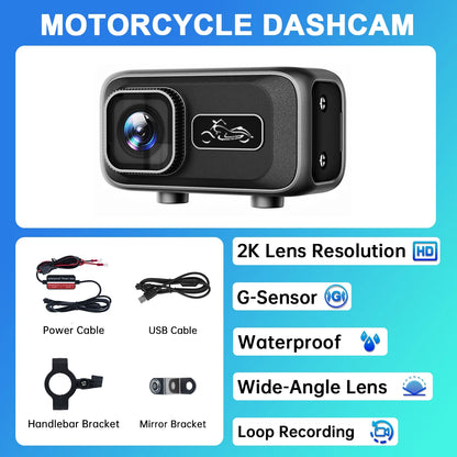 2K Motorcycle Dash Cam CSMT100 with WiFi APP IP65 Waterproof