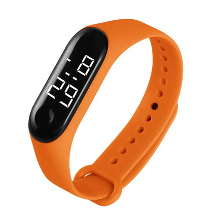 M3 Children's Watch Calendar Solid Color Adjustable Strap LED Digital Electronic Wrist Watch for Kids