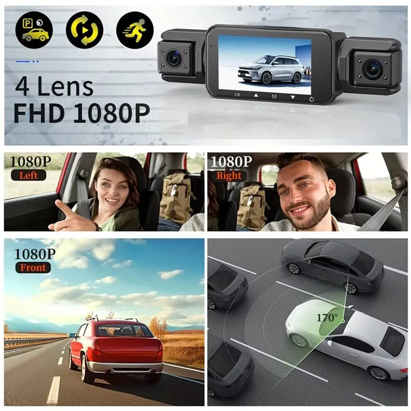 M09K 1080P Wifi Dash Cam 4 Channel Front and Rear APP Control