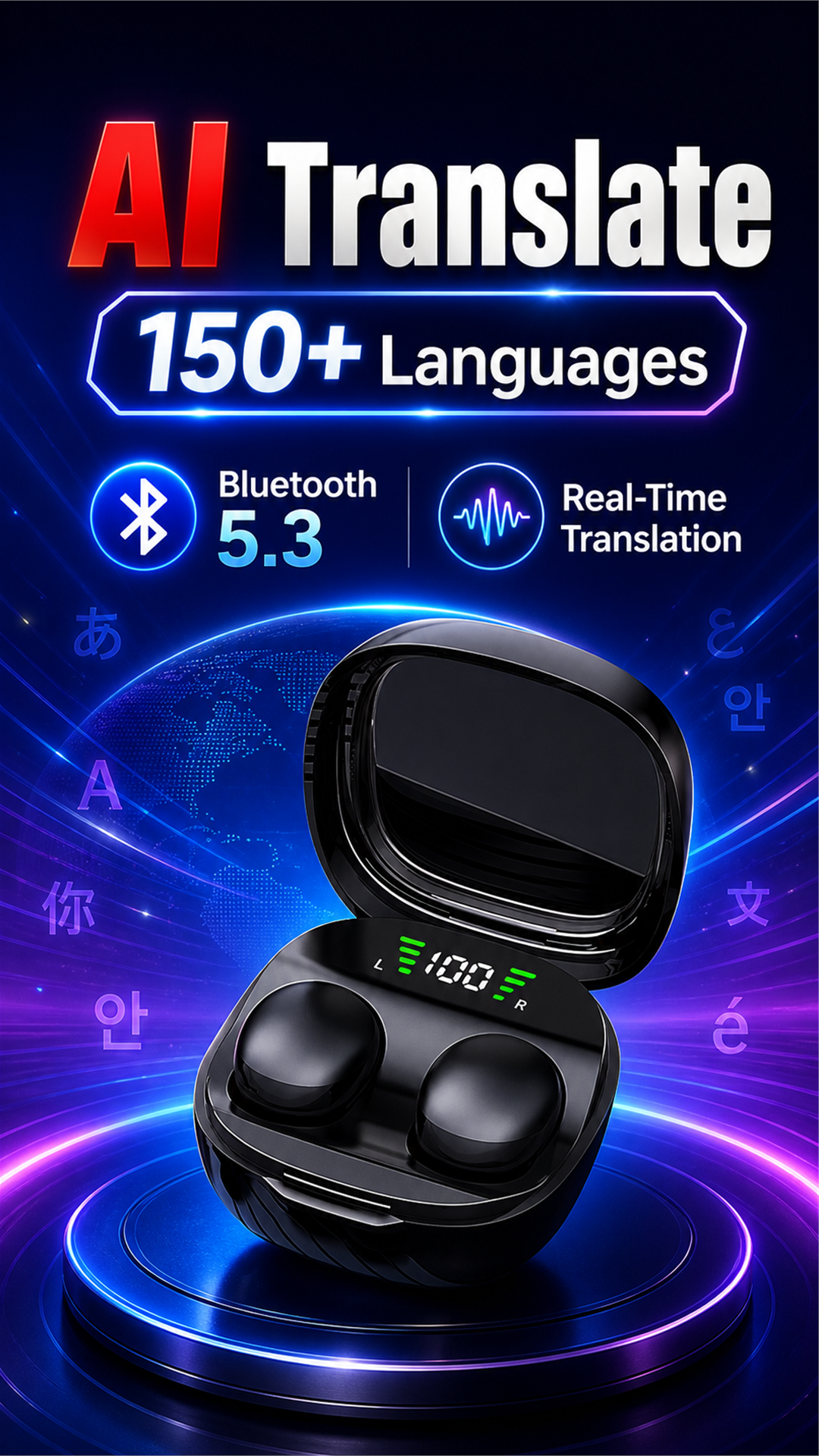 Bluetooth 5.3 AI Translation Earbuds