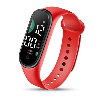 Kids Electronic Watch Sports Waterproof Wrist Watch Large Font Screen LED Display Luminous Auto Date Full Calendar Digital Watch