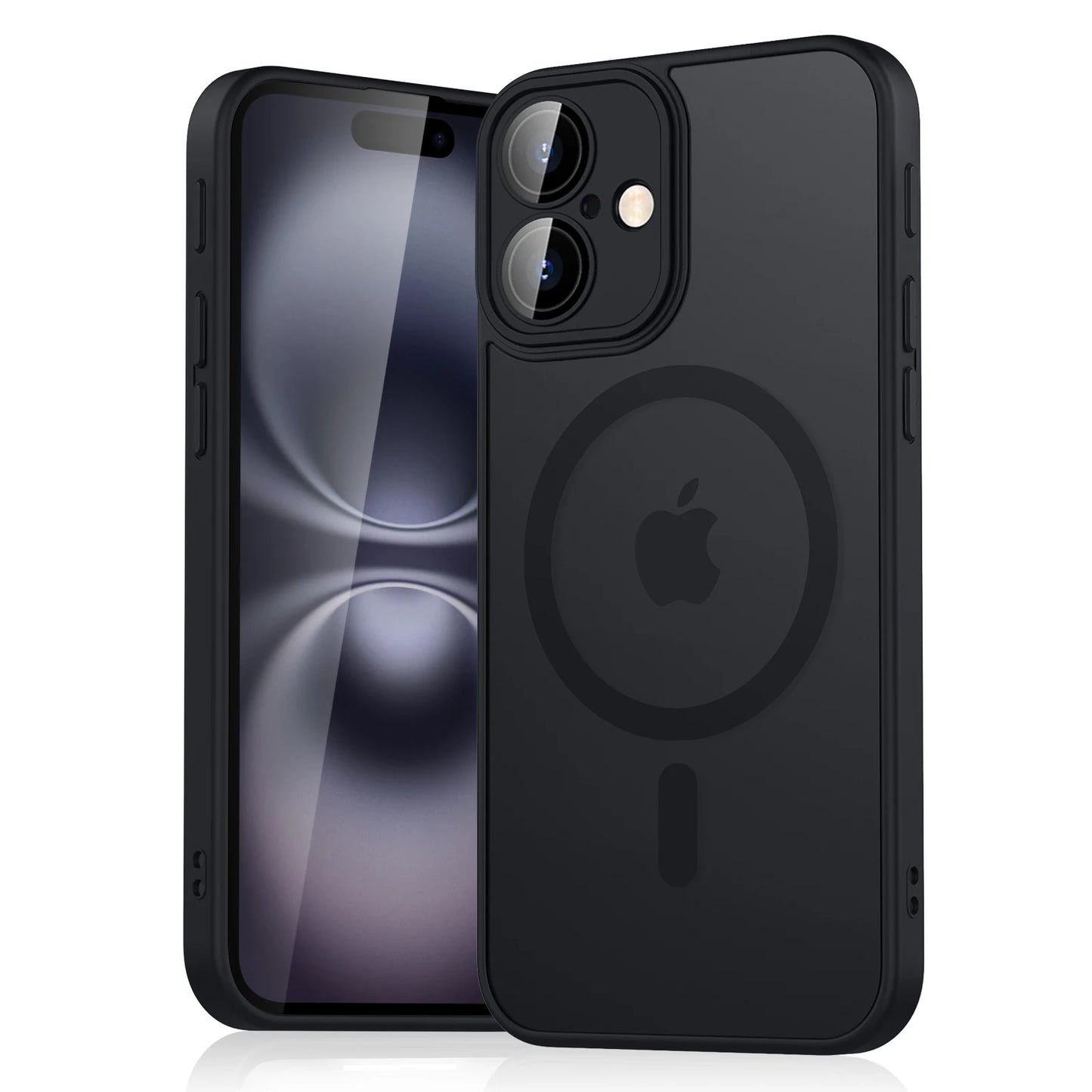 Luxury Magnetic Matte Translucent Armor Shockproof Case For iPhone 11 12 13 14 15 16 For Magsafe Wireless Charge Cover