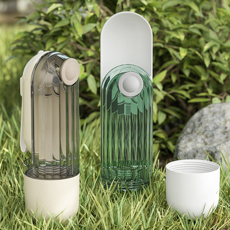 2 In 1 Pet Water Cup Segment Design Green Dog Walking Portable