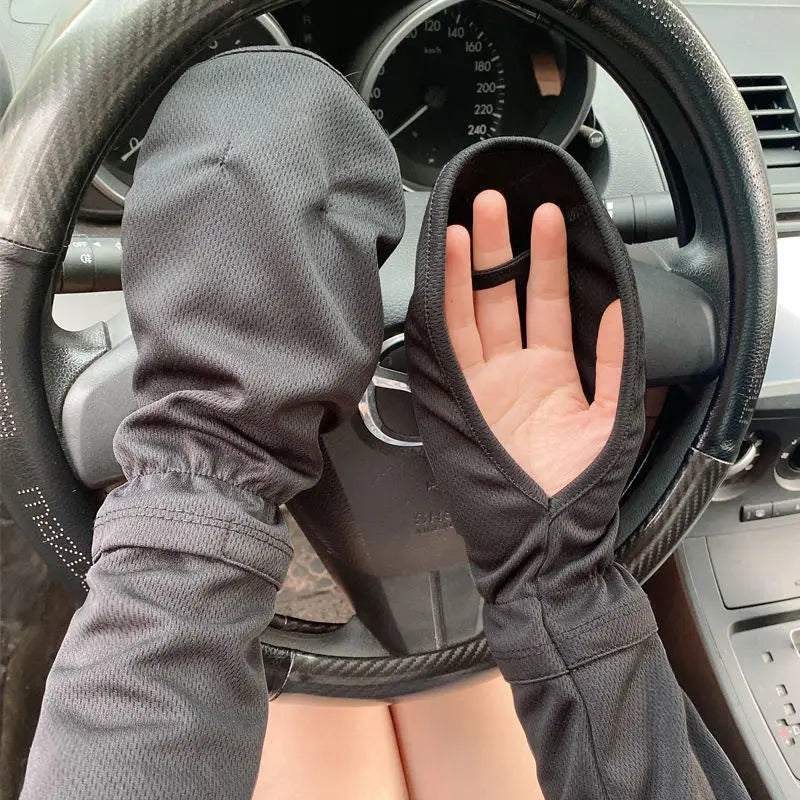 Large Size Ice Sleeve Gloves Women's Summer Driving Sun Protection Arm Sleeves Loose Breathable Arm Guard UV Outdoor Oversleeves