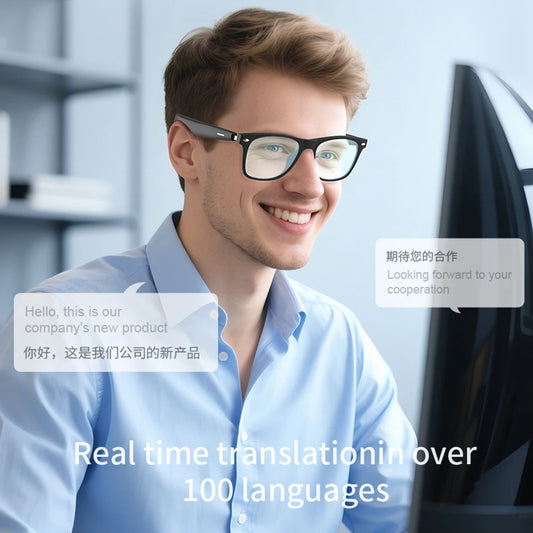 AI Intelligent Translation Smart Glasses with Bluetooth Audio and Polarized Lenses