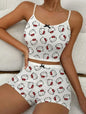 Sanrio Hello Kitty Bowknot Suspender Top Shorts Casual 2pcs Pajama Set Fashionable Thin Shoulder Strap Sexy Sleepwear Soft Pj