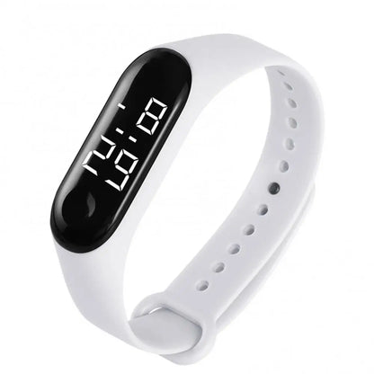 M3 Children's Watch Calendar Solid Color Adjustable Strap LED Digital Electronic Wrist Watch for Kids