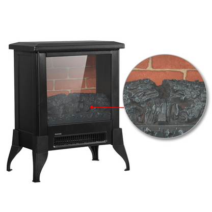 14 inch 1400w Freestanding Fireplace With Ntc Temperature Control Knob