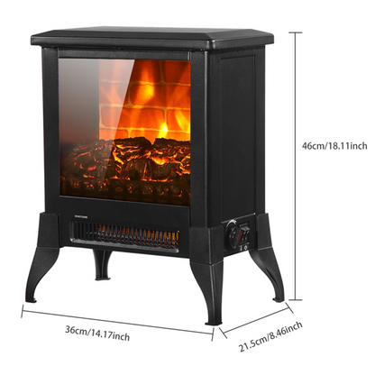 14 inch 1400w Freestanding Fireplace With Ntc Temperature Control Knob