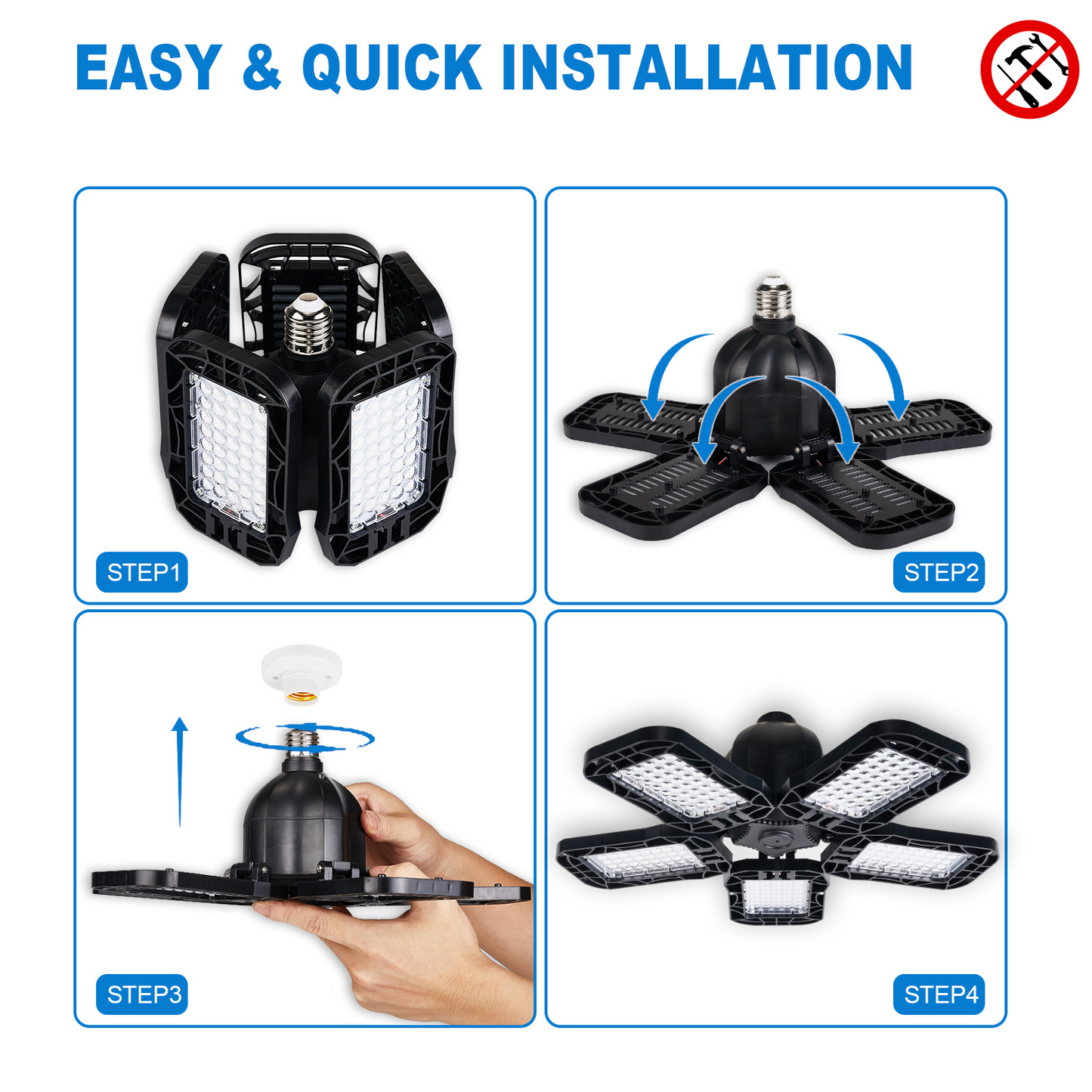 100W LED Garage Light - 12000LM 6500K