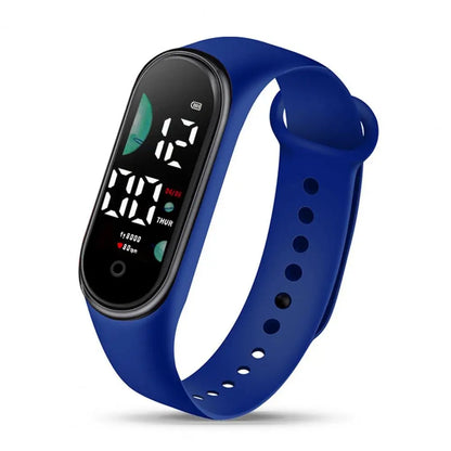 Kids Electronic Watch Sports Waterproof Wrist Watch Large Font Screen LED Display Luminous Auto Date Full Calendar Digital Watch