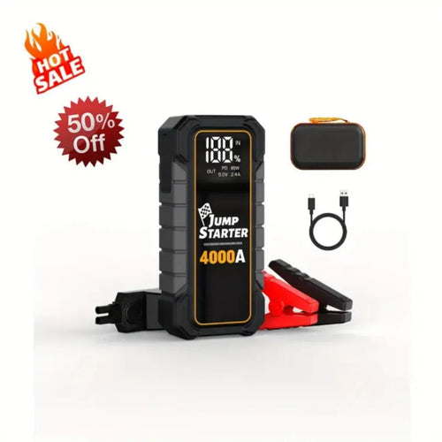20000mAh 12V Car Battery Starter 4000 Peak Amp USB Fast Charging LED