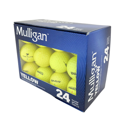 24-Pack Recycled Yellow Golf Balls – Mixed Brands, A-B Grade,