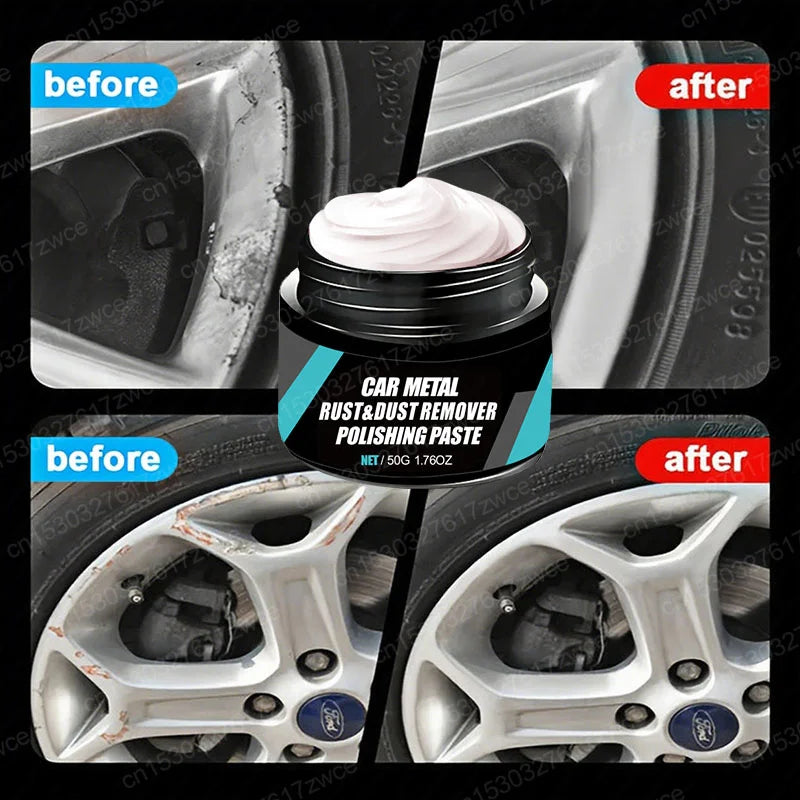 Car Wheel Hub Metal Restorer Gloss Enhancer Clear Rust & Oxidize Renewal Polishing Wax Coating Agent Auto Wheel Scratch Repair