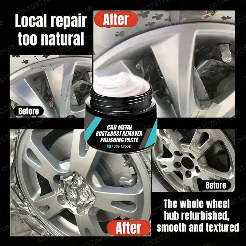 Car Wheel Hub Metal Restorer Gloss Enhancer Clear Rust & Oxidize Renewal Polishing Wax Coating Agent Auto Wheel Scratch Repair