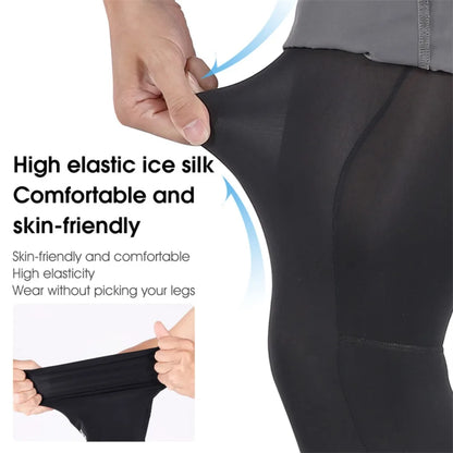 Unisex Summer Leg Sleeves Socks UV Protection High Elastic Breathable Quick Dry Silicone Non Slip For Cycling Running Sun