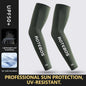 GOBYGO 1Pair Men Summer Cooling Arm Sleeves Breathable Elastic Ice Silk UV Protection Sleeves Outdoor Sports Driving Fishing
