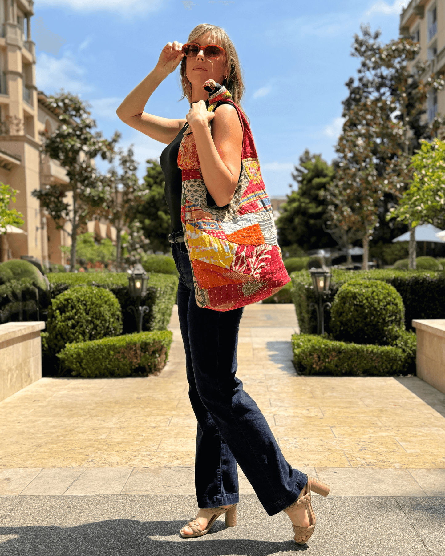 Kathmandu Collection Kantha Patchwork Hobo Bag