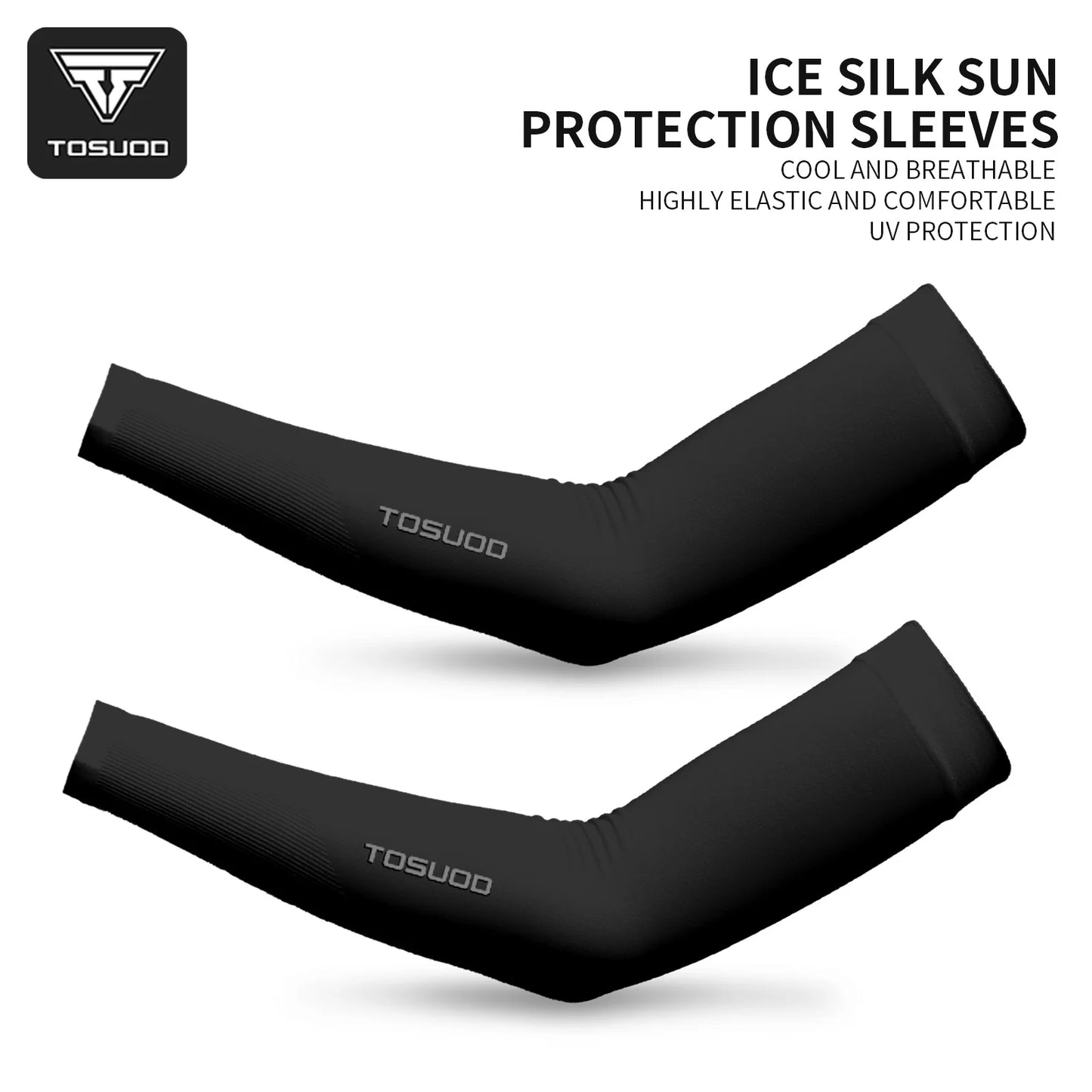 TOSUOD 1/2/3 Pairs Ice Silk Sleeves UV Protect Breathable Cycling Arm Sports Outdoor Unisex Elastic Quick-dry Summer Sleeves