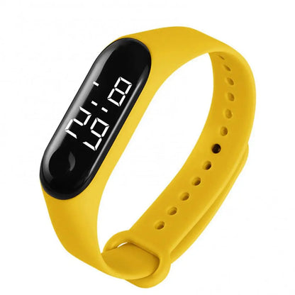 M3 Children's Watch Calendar Solid Color Adjustable Strap LED Digital Electronic Wrist Watch for Kids