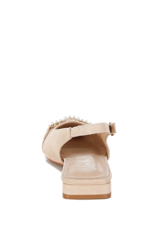 Salova Pearl-Studded Horsebit Flats