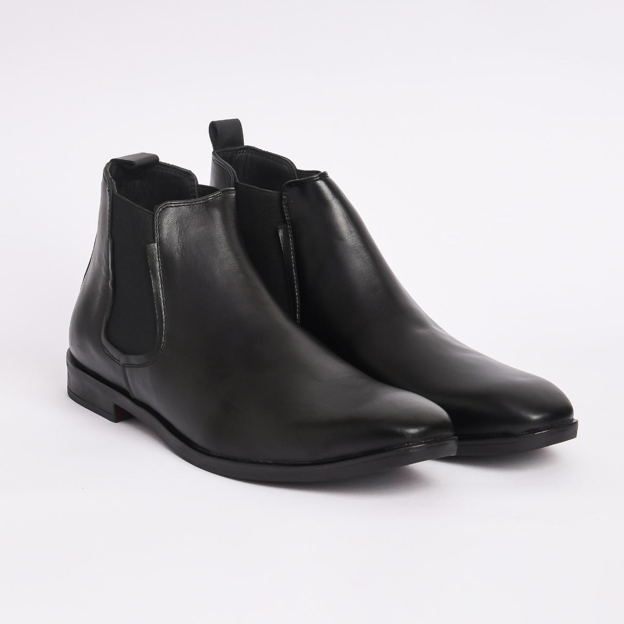 Men's Black Genuine Leather Chelsea Boots (Size-9K)