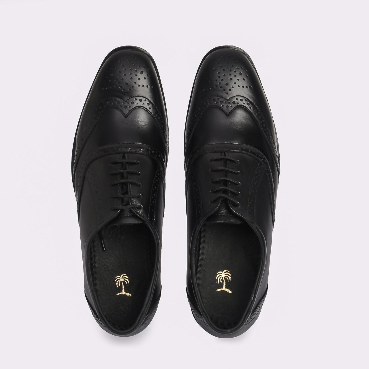 Men's Black Genuine Leather Brogue Formal Shoes (Size-6K)