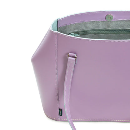 Leather Tote Bag - Pastel Violet