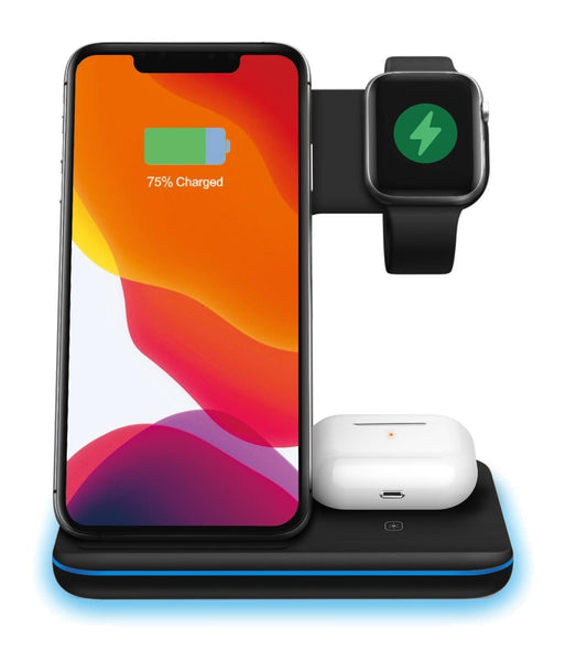 Ninja 15W 3-in-1 Fast Wireless Charging Station for Mobile Phones