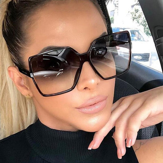 VENGOM Oversized Black Square Sunglasses Women Colorful Big Frame
